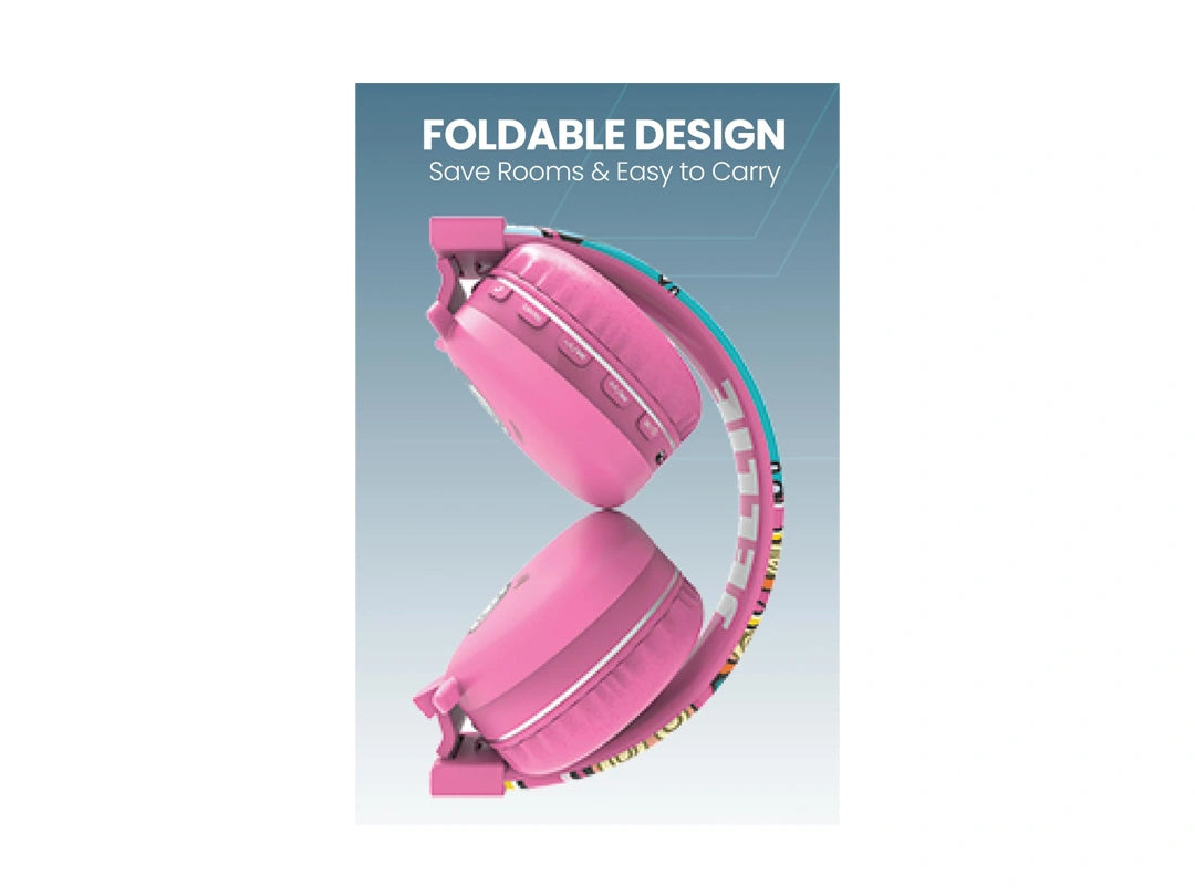 Moxedo Junior Poe Wireless On-Ear Headphones - Pink in Qatar Moxedo Junior Poe Wireless On-Ear Headphones - Pink in Qatar